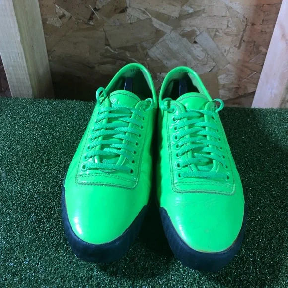 PF Flyers Bright Lime Green Leather Sneakers Women’s 8 - Picture 2 of 10